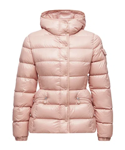 Moncler Barante Hooded Short Down Jacket In Pink
