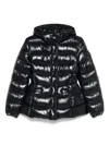 Moncler Glossy Black 'barante' Down Jacket With Hood In Black