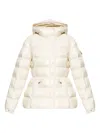 Moncler Cream 'barante' Down Jacket With Hood In Nude