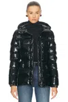 Moncler Womens Black Barante Logo-patch Slim-fit Shell-down Jacket In Black