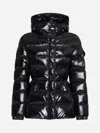 Moncler Chic Hooded Mini Down Jacket In Glossy Black In Black