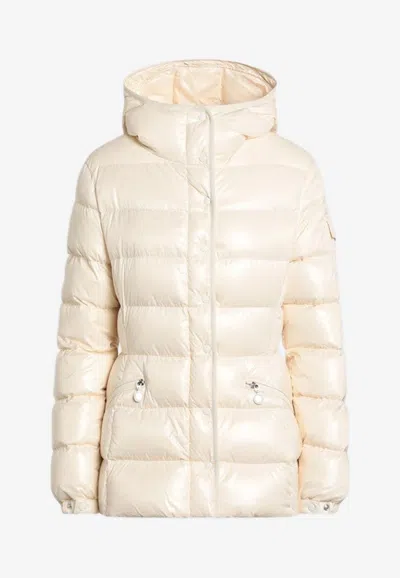 Moncler Barante Zip-up Puffer Jacket In Neutral