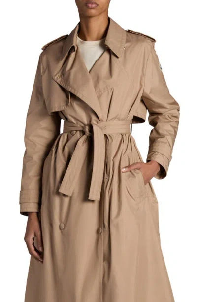 Moncler Barbentane Trench Coat In Pink Taupe