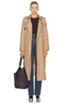 Moncler Barbentane Belted Double-breasted Padded Shell Down Trench Coat In Pink Taupe