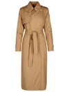 Moncler Barbetane Double-breasted Trench Coat In Brown