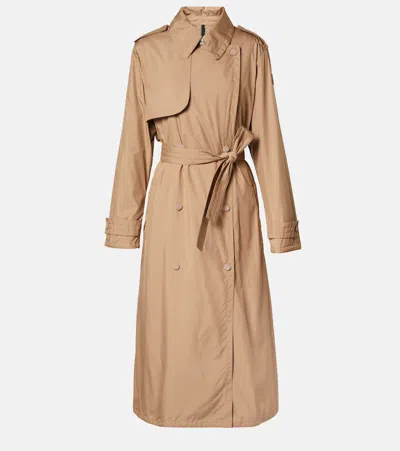 Moncler Barbetane Double-breasted Trench Coat In Brown