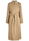 Moncler Barbetane Double-breasted Trench Coat In Beige