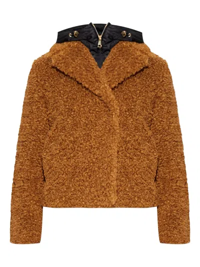 Moncler Barbot Hooded-neck Jacket In Brown