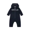 Moncler Barboteuse À Capuche En Molleton In Blue