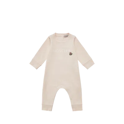 Moncler Logo Cotton Baby Grow Pink
