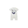 Moncler Whale Motif Cotton Romper White In White
