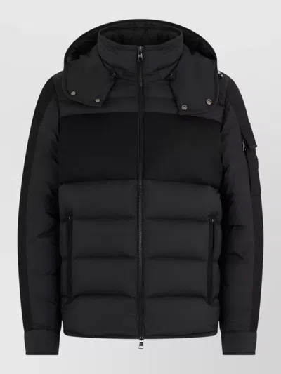 Moncler Barbustel Hooded Quilted Short Jacket In Black