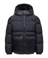 Moncler Barin Hooded Down Jacket In Blue