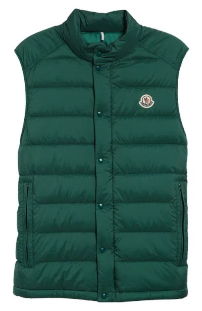 Moncler Barthe Down Puffer Waistcoat In Bistro Green