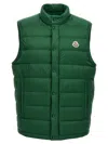 Moncler Piumino Smanicato Barthe In Nylon Verde Scuro  Uomo