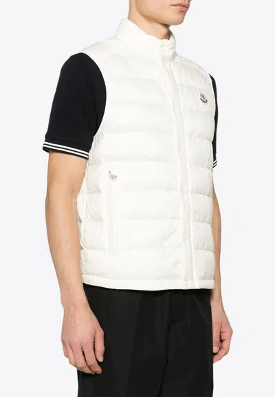 Moncler Barthe Logo Patch Down Vest In White