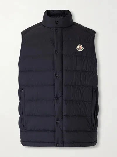 Moncler Barthe Logo-appliquéd Quilted Nylon Down Gilet In Blue