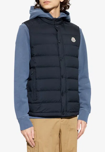 Moncler Barthe Quilted Vest In Blue