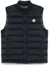 Moncler Sleeveless Quilted Coat With High Collar And Snap Closure
