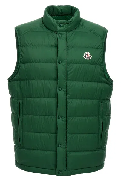 Moncler Barthe Quilted Shell Gilet In Green