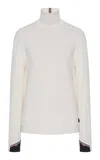 Moncler Base Layer Polartec Knit Turtleneck Top In White