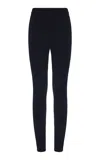 Moncler Brand-embossed Slim-fit High-rise Stretch-woven Leggings In Black