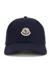 Moncler Structured Baseball Cap With Curved Brim In Blue