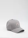Moncler Grey Cotton Gabardine Baseball Cap In Gray