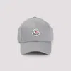 Moncler Grey Cotton Gabardine Baseball Cap In Gray