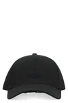 Moncler Relaxed Hat With Curved Brim And Button In Black