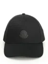 Moncler Casquette En Gabardine De Coton In Black