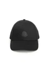 Moncler Casquette En Gabardine De Coton In Black