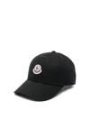 Moncler Logo Patch Baseball Hat In Black