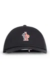 Moncler Baseball Cap With Stylish Curved Brim In Black