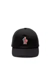 Moncler Logo Patch Baseball Cap In Black  