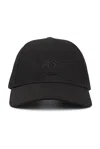 Moncler Casquette En Gabardine De Coton In Black