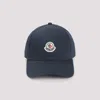 Moncler Cotton Gabardine Baseball Cap In Blue