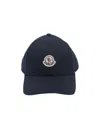 Moncler Logo-patch Cotton-gabardine Baseball Cap In Blue