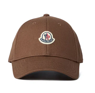 Moncler Brown Logo Baseball Hat