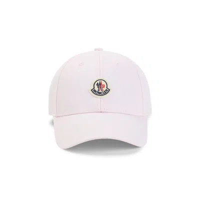 Moncler Baseball Cap In Cotton With Logo In Pink