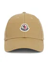 Moncler Baseball Cap In Khaki