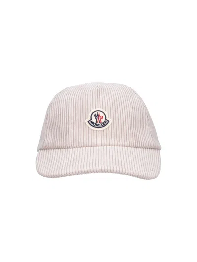 Moncler Baseball Cap Logo In Beige