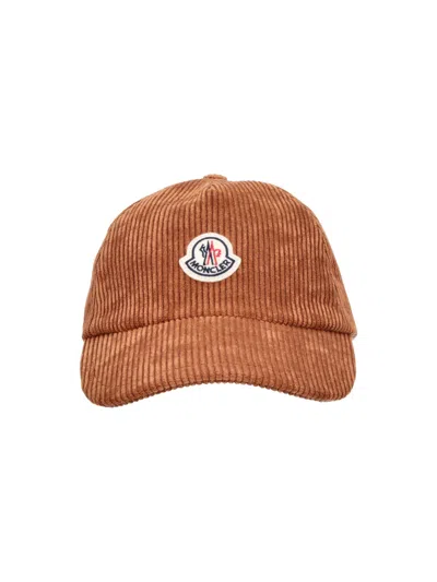 Moncler Baseball Cap Logo In Brown