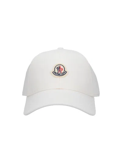 Moncler Baseball Cap Logo In White