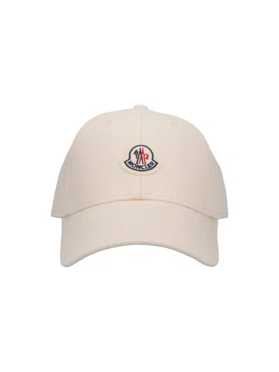 Moncler Baseball Cap Logo In Black