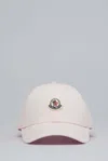 Moncler Gabardine Baseball Cap With Logo Patch In Pink