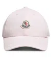 Moncler Gabardine Baseball Cap With Logo Patch In Pink