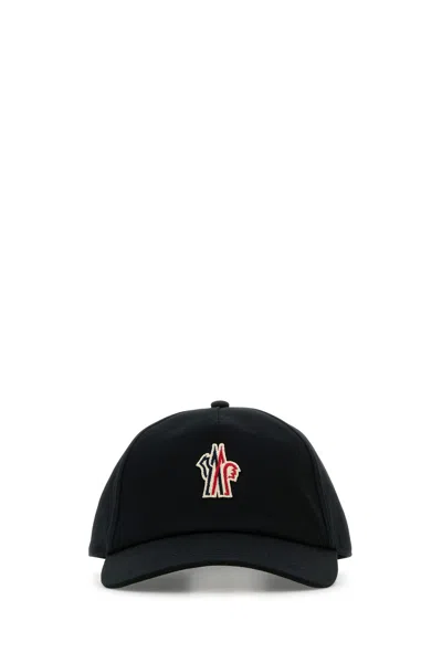 MONCLER MONCLER GRENOBLE BLACK COTTON BASEBALL CAP