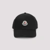 Moncler Black Cotton Gabardine Baseball Cap In Black