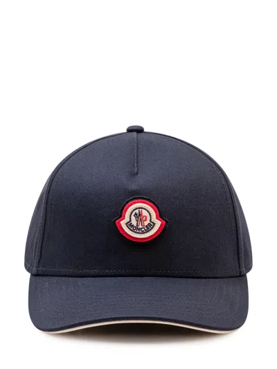 Moncler Baseball Cap With Front Patch Detail In Blue